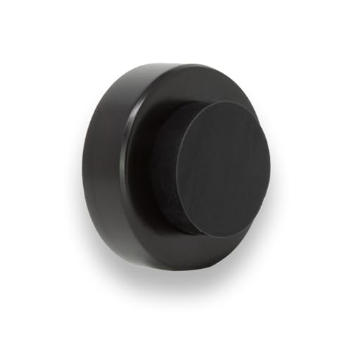 EVI Herrajes | Butée De Porte para InstalLaiton Murale | 35 x 18 mm | Acier inoxydable Laqué Noir | Caoutchouc Noir | Amortisseur antichocs | Pour Les PoignéEs | 2 modes d’instalLaiton | I-254/35-NG