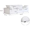 JACH Modular Sectional Sofas for Living Room, Deep 3-Seats Convertible Couch, Cushion Covers Removable, Modern Cloud Sectional Couches for Apartment (White)