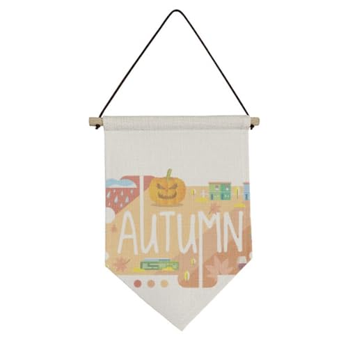 Drapeau en toile automne suspendu tissu premium fait main