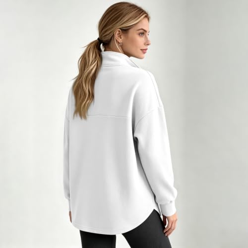 Quarter Zip Pullover Women Fleece Lined Sweatshirt Cute Fall Sweatshirts - image 5