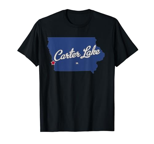 Carter Lake Iowa IA Map T-Shirt