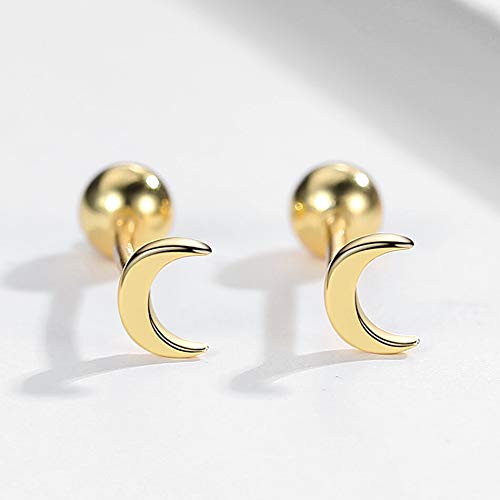 Boucles d'oreilles Moon Barbell en plaqué or 18k pour femmes