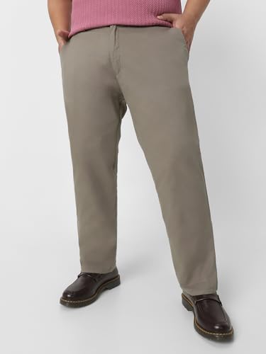 Image of Urbano Plus Men Mid Rise Cotton Regular Fit Casual Chino Pants Stretch