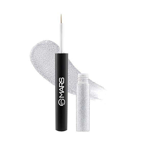 Twinkle Wink Glitter Eyeliner (1.6 ml) (03-SILVER SPARKLE) | Long-Lasting Sparkle Liquid Liner | Smudge-Proof, Quick-Dry Eye Makeup for Party, Wedding & Festival-VB 7711-MR-image-5