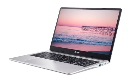 Image of acer Chromebook 315 15.6 inch inch FHD Laptop for Students, Intel Celeron N4500 Processor, 4GB RAM, 64GB eMMC + 128GB SD Card, WiFi 6, Up to 10 Hours of Battery Life, HDR Webcam, Type-A&C, Chrome OS, Silver