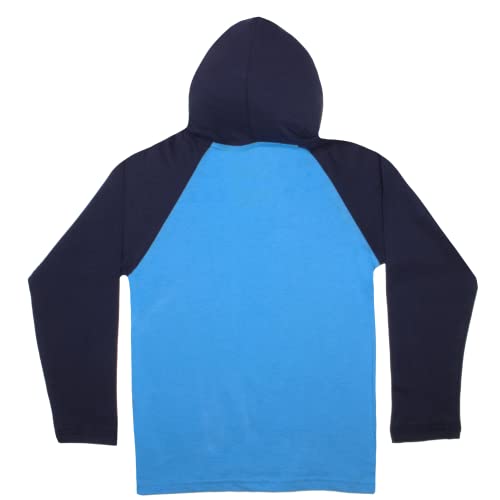 Minecraft Camiseta masculina de manga comprida com capuz, Azul, 5-6