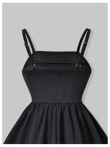 SHENHE Girl's Summer Spaghetti Strap Ruffle Flowy Fit and Flare Party Dance Corset Dress4