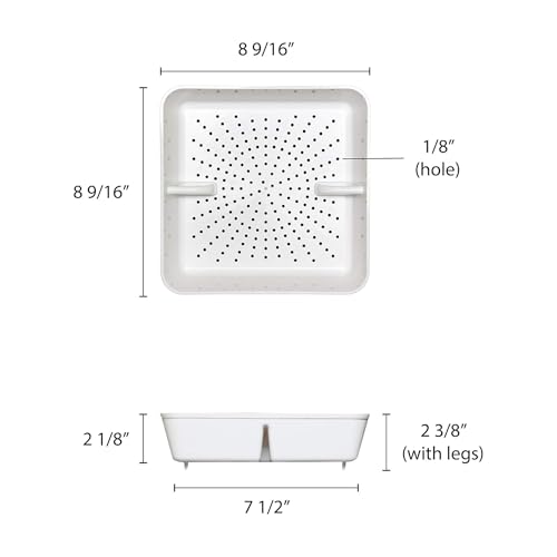 Colador cuadrado para desagüe de piso 8.5 pulgadas blanco miniatura 5