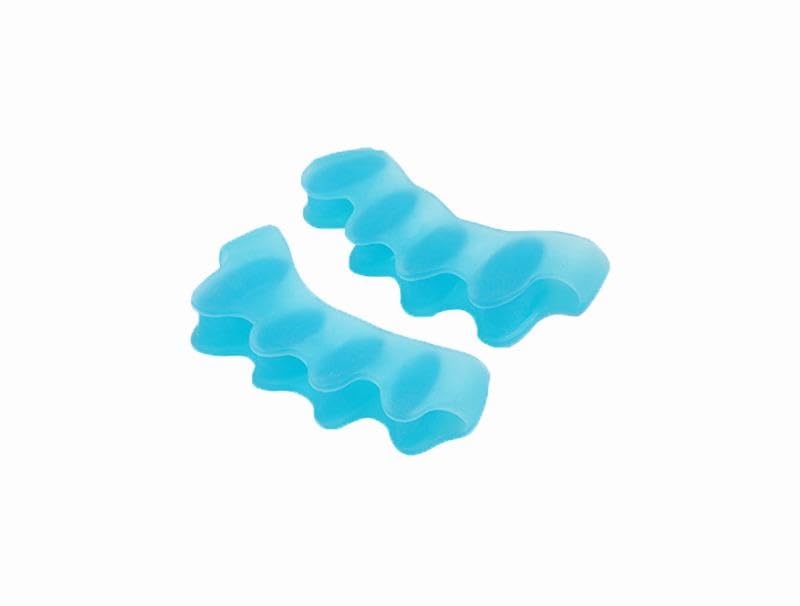 4 Pares de Separadores de Dedos, Separadores de Silicona, Separadores de Dedos, Separadores de Dedos para Ballet Yoga Atletas Masculinos y Femeninos, Adecuados para Todos los Tamaños de Pie (Azul)