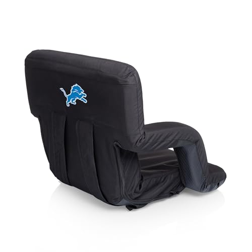 Image of Picnic TIME Black Detroit Lions Ventura Seat Portable Recliner Chair,One Size,618-00-179-114-2