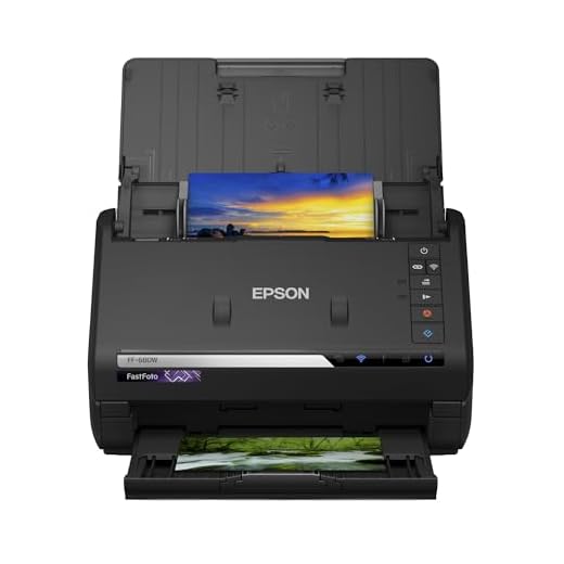 Epson FastFoto FF-680W Scanner (scannt 10 x 15 Foto in einer Sekunde, bis DIN A4, beidseitiger Scan, automatische Ausrichtung, Zuschnitt und Optimierung, Bilder einfach speichern)