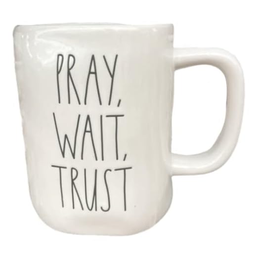 Rae Dunn PRAY WAIT TRUST Mug - Ceramic - Christmas