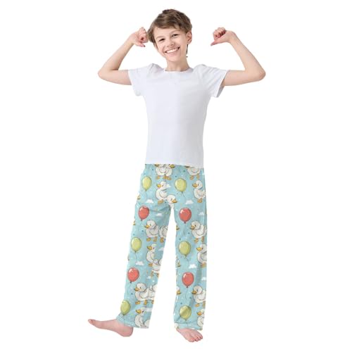 Pajama Bottoms, Cartoon Duck with Balloons Sleeping Pant Lounge Wear Pajamas Long Pants Sleepwear Pjs2