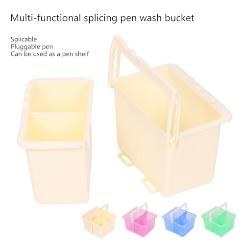 Montesy Portable Brush Washing Bucket Artist Brush Washer Paint Brush Cleaner with Handle Paint Brush Washer for Painting
