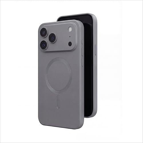 Image of amazon basics Premium Mag-Safe Case for iPhone 17 Pro | Shockproof & Anti-Scratch Cover | Soft Silicone with Wireless Charging | Camera Lens Guard - Gray