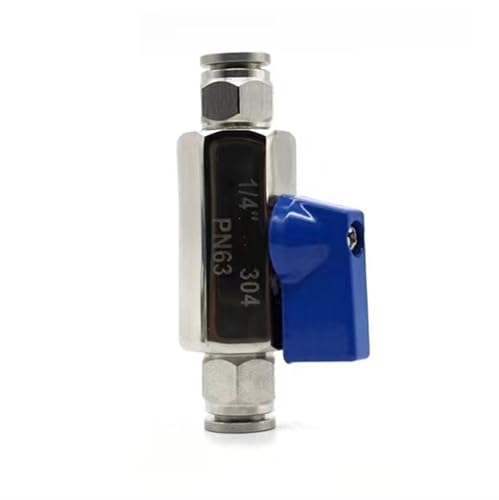 Válvula de bola acero inoxidable SS304 para tubos neumáticos de 8mm a presión rápidos 5
