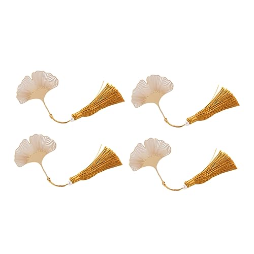 HOODANCOS Creativo De Estilo Chino Marcapáginas De Hojas De Ginkgo Decorativo Borlas