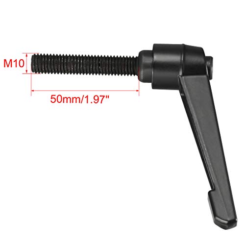 Image of uxcell M10 x 50mm Handle Adjustable Clamping Lever Thread Push Button Ratchet Male Threaded Stud Knobs Locking Rotating Screw Handles Quick Release Bolt Black 3pcs