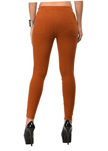 Image of Frenchtrendz Women's Slim Fit Mid Rise Stretchable Cotton Modal Spandex Jegging Pull On