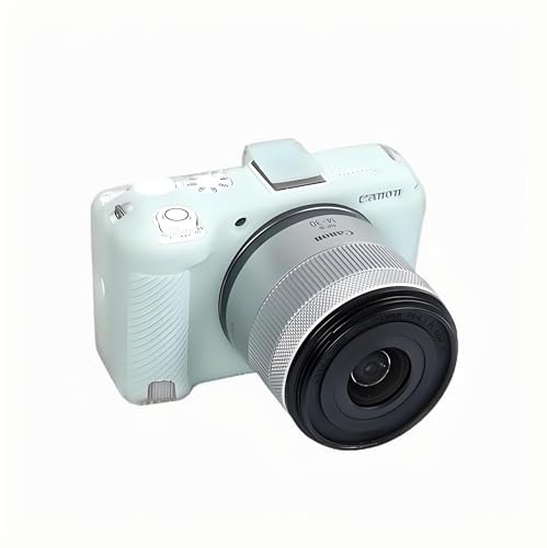 カメラソフトシリコンケース ミントグリーン 滑らかな光沢のある質感 ラバーアーマー スキンボディカバー プロテクター ホットシューカバー付き Canon R50Vカメラ用