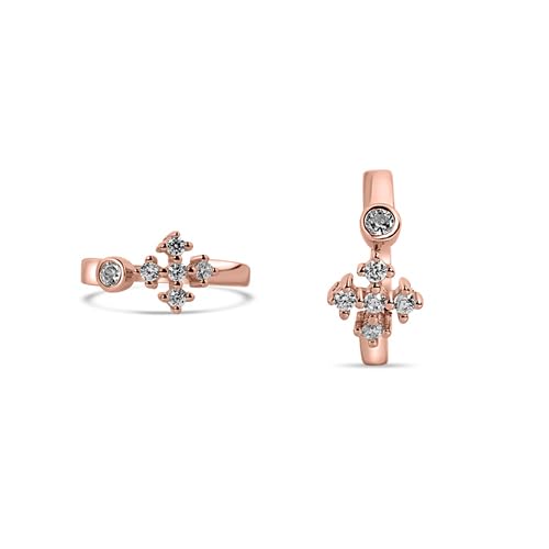 Pure 925 Sterling Silver Toe Ring | Rohini Toe Ring for Women | Rose Gold Finish, Zirconia | Adjustable Toe Ring For Women (3.9 gram)-image-33