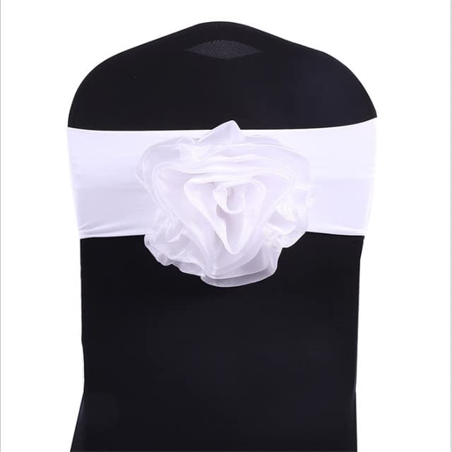 10 szt. duży kwiat wiele kolorów spandex i kwiat organza krzesło szarfa luksusowe krzesło szarfa krzesło szarfa krzesło dekoracja