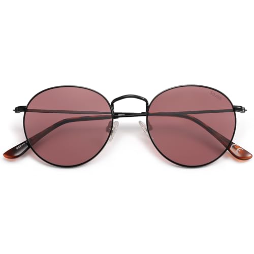Image of SOJOS Small Round Polarized Sunglasses for Women Men Classic Vintage Shades | Lightweight Stainless Steel Frame UV400 Sun Protection Adjustable Nose Pads SJ1014