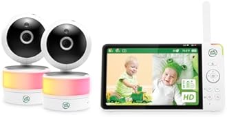 LeapFrog 2-Camera Color Night Vision Video Baby Monitor with 7" HD 1080p, Split Screen, 360 Pan & Tilt, 8X Zoom, Night Light, Humidity & Temperature Sensor, Up to 1000ft Long Range: LF920-2HD