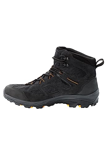 Jack Wolfskin Men's Vojo 3 Texapore Mid Hiking Shoe Outdoor, Black/Burly Yellow Xt, 82