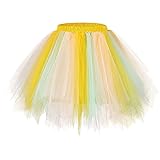 PTLLEND Mit Oberteil Damen Candy Color Multicolor Rock Support Half Body Puff Petticoat Bunter Kleiner kurzer Rock Der Gleiche