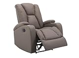 marron DecoInParis Fauteuil Relax en Tissu en Microfibre Marron Clarence