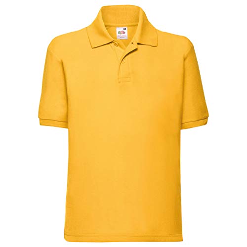 Fruit of the Loom Kids’ Short Sleeved Polo Shirt - Yellow - 9 Years