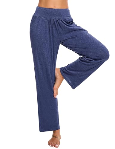 Marvmys Pantalon Yoga Femmes avec Poches Sudation Décontracté Pilates Yoga Pantalon Coton Jogging Fitness Running M
