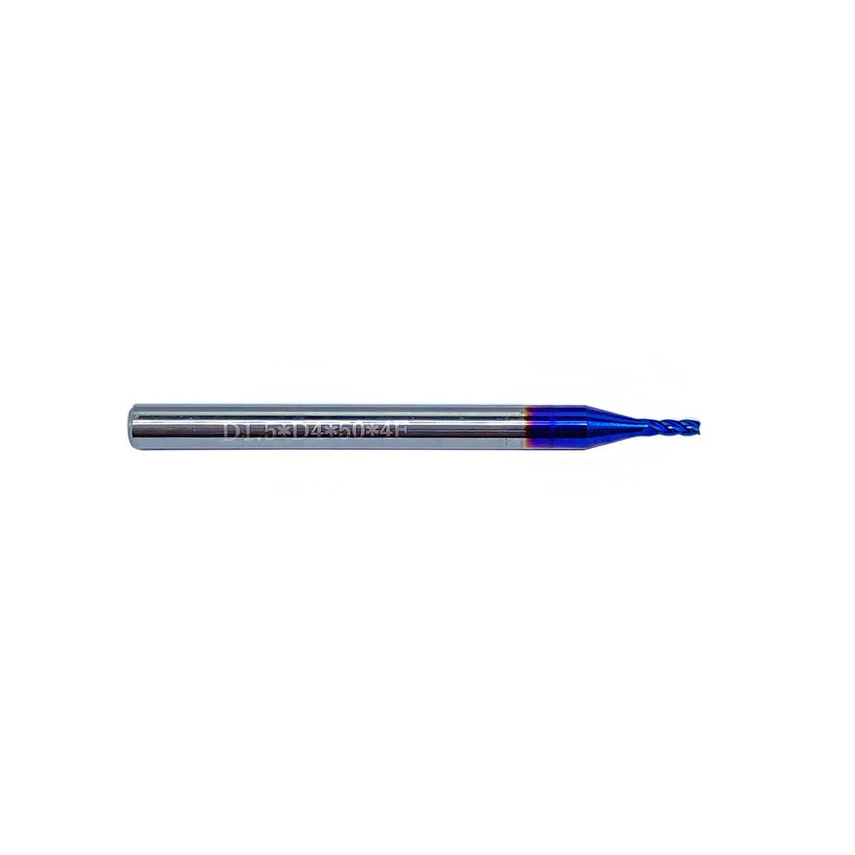 5pcs HRC65 tip Diameter D1.5mm dia1.5mm x length50mm 4Flutes End Mill CNC Milling Cutter Bit Tungsten Steel Nano Coating Square Carbide Milling Cutter (5PCS D1.5X 50-4F)
