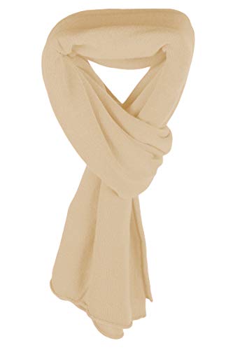 Image of Love Cashmere Women's Fine 100% Cashmere Wrap Scarf - Blonde Camel - made in Scotland