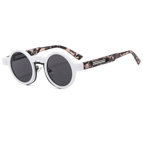 Lunettes de soleil rondes style rétro punk monture fine et verres dégradés