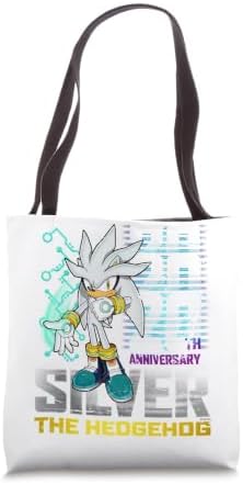 Sonic the Hedgehog Silver 20th Anniversary Distressed Tote Bag