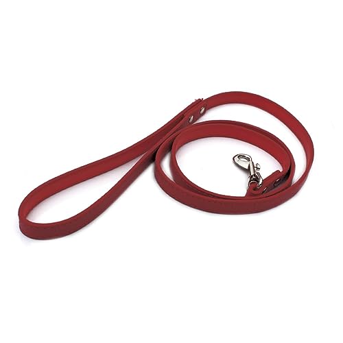 HAPINARY 130cm Pet Pu Lead in Red Fit for Dogs Cats Puppies Comfortable Material Alloy Buckle and D-Ring for Collar