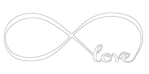 Wall Stickers Bedroom Decor Infinity Symbol Word Love Vinyl Art Decal (7'' X 22'', White)