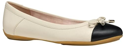 Geox - D Charlene C, Bailarinas Planas Mujer, Papyrus/Black, | Ya disponible en tu tienda friki favorita! En mundofriki.es!