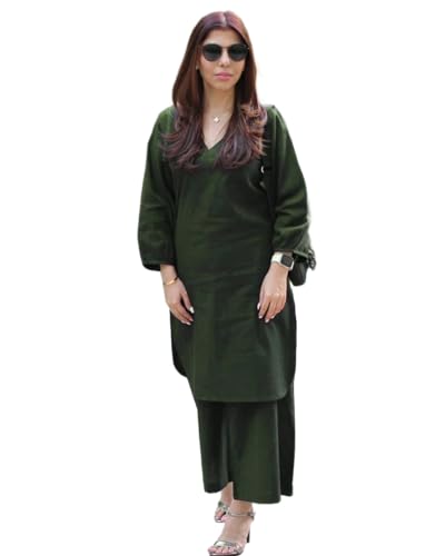 Image of Femezone Women Cotton slub Co-ord Kurta and Pant Set (FEM22230610-01-Vcord)