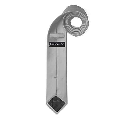 Image of Jacob Alexander Men's Skinny Width 2 inch Solid Color Tie