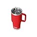 YETI Rambler 35 oz Straw Mug 2.0 - Double-Wall Vacuum Insulation for Cold Beverages – Dishwasher Safe – Cupholder Compatible – Reusable Straw – Comfortable Grip Handle – Travel Mug - Rescue Red