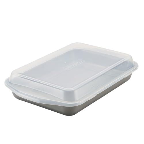 Circulon Total Nonstick Baking Pan with Lid/Nonstick Cake Pan with Lid, Rectangle - 9 Inch x 13 Inch, Gray