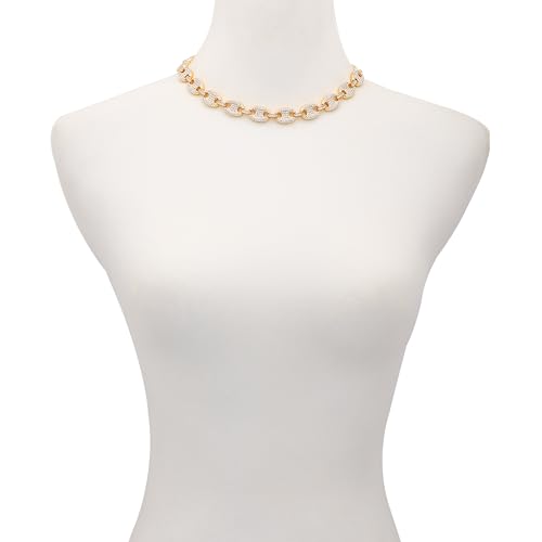 GUESS Goldtone Pave Glass Stone Statement Necklace for Women2