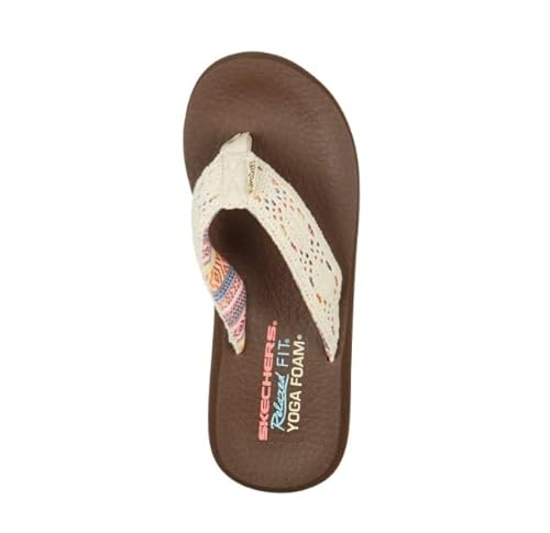 Skechers Cali Women's Asana Flip Flop,Natural,11 M US