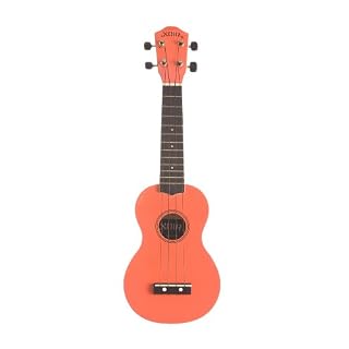 Ukulele Noir By Baton Rouge – orange hochglanz mit Tasche - Les Beatles, Paul McCartney, John Lennon, RIngo Starr, George Harrison