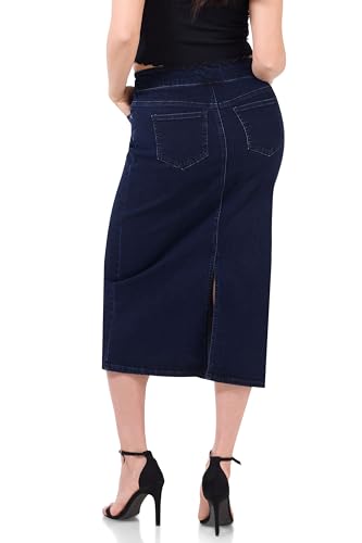 Women’s Pull-On Stretch Denim Skirt – Soft Jean Fabric, Slim Fit, High Rise, Everyday Casual Style3