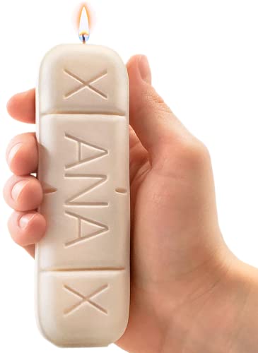 Xanax Pill Anti-Stress Soy Candle - Enjoy Natural Relaxation, Romantic Soft Glow, Impressive Realistic Detail. Aesthetic Home Decor, Living Room, Bedroom. Cute Funny Novelty Gift, 5.1 x 1.5"