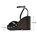 DREAM PAIRS Wedge Sandals for Women,Dressy Platform Square-Toe Ankle Buckle Studded Fashion Sandals for Summer,Size 9,Black,SDWS26001W